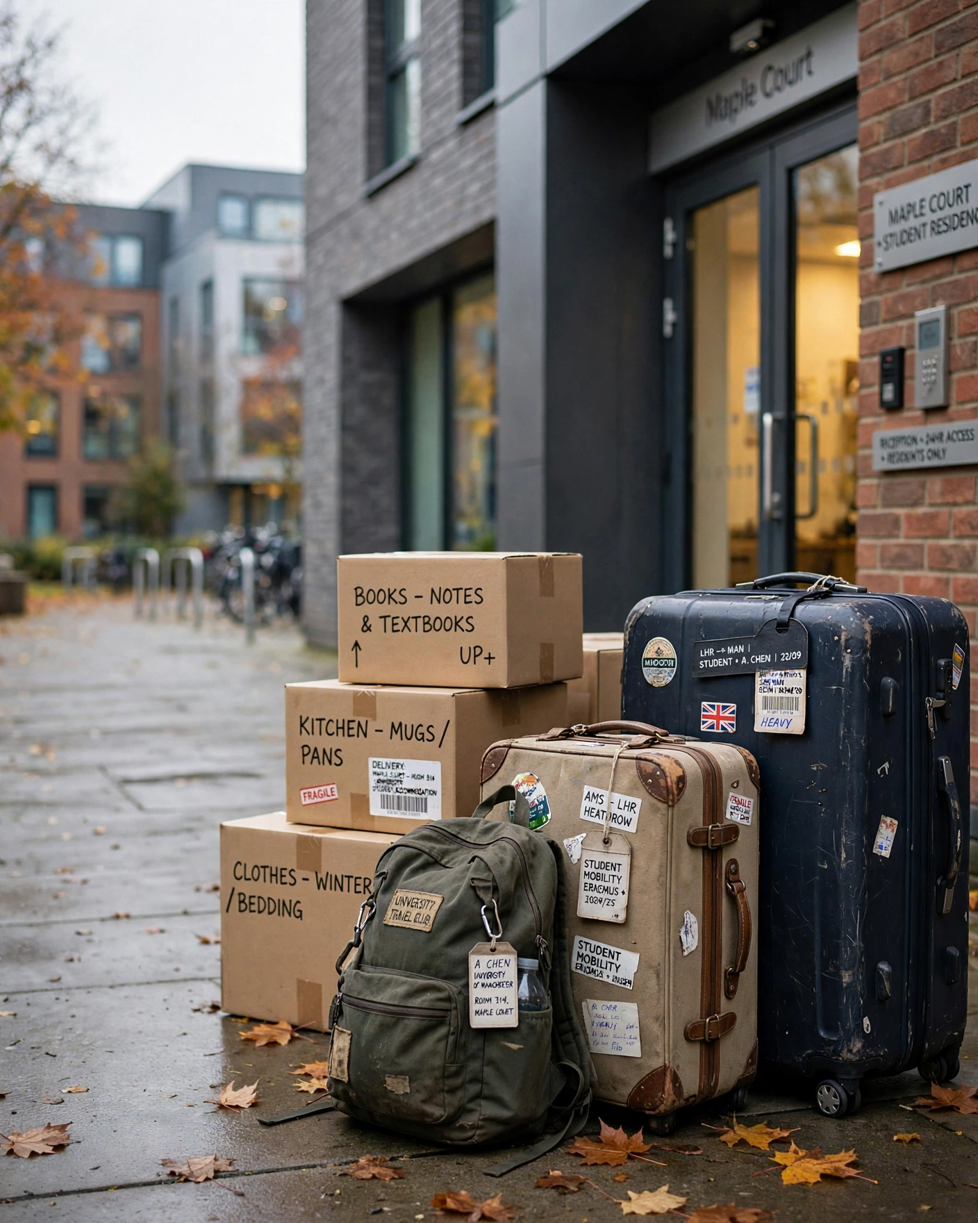 International student shipping luggage to the UK